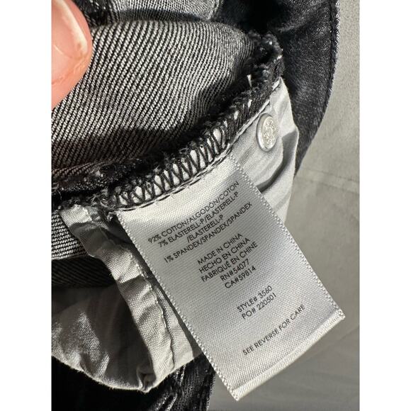 Cabi Jeans Womens 4 Black High Straight Leg Mid Rise Smoulder Stretch Denim - Picture 4 of 8